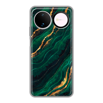 Силиконовый чехол на Huawei Nova 16 с принтом Мрамор зеленое золото