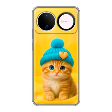 Силиконовый чехол на Huawei Nova 16 с принтом Котенок в шапке