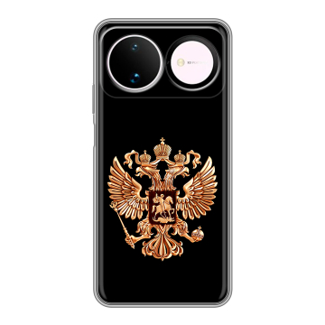 Силиконовый чехол на Huawei Nova 16 с принтом Герб России золотой