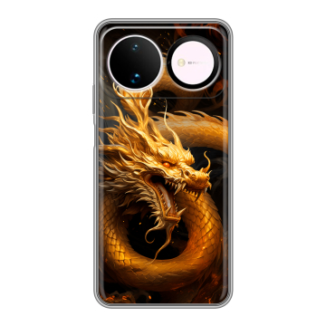 Силиконовый чехол на Huawei Nova 16 с принтом Золотой дракон