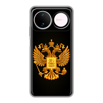 Силиконовый чехол на Huawei Nova 16 с принтом Герб России желтый