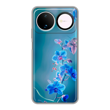Силиконовый чехол на Huawei Nova 16 с принтом Голубые цветы