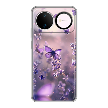 Силиконовый чехол на Huawei Nova 16 с принтом бабочки и лаванда