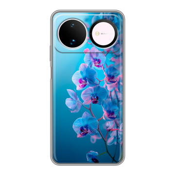 Силиконовый чехол на Huawei Nova 16 с принтом голубые орхидеи