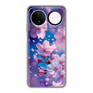 Силиконовый чехол на Huawei Nova 16 с принтом цветы бабочки