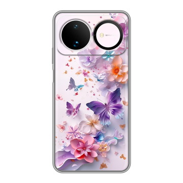 Силиконовый чехол на Huawei Nova 16 с принтом цветы бабочки
