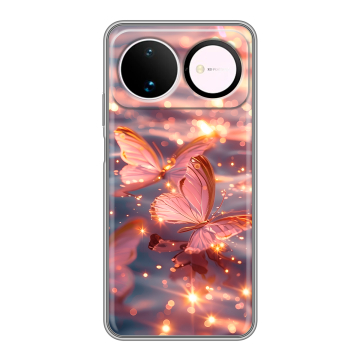 Силиконовый чехол на Huawei Nova 16 с принтом бабочки розовые