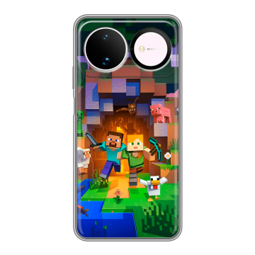 Силиконовый чехол на Huawei Nova 16 с принтом Майнкрафт Minecraft