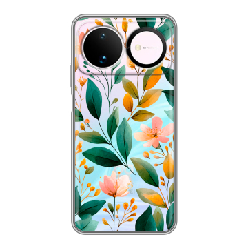 Силиконовый чехол на Huawei Nova 16 с принтом Цветы паттерн Силиконовый чехол на Huawei Nova 16 с принтом Цветы паттерн