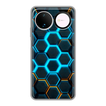 Силиконовый чехол на Huawei Nova 16 с принтом Неоновые соты Силиконовый чехол на Huawei Nova 16 с принтом Неоновые соты