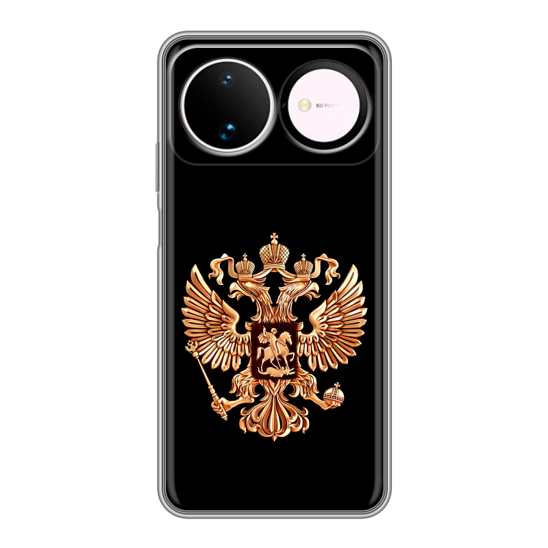 Силиконовый чехол на Huawei Nova 16 с принтом Герб России золотой Силиконовый чехол на Huawei Nova 16 с принтом Герб России золотой