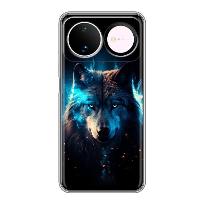 Силиконовый чехол на Huawei Nova 16 с принтом Волк ночной Силиконовый чехол на Huawei Nova 16 с принтом Волк ночной