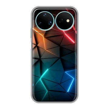 Силиконовый чехол на Huawei Nova 16 Pro с принтом Абстракция неон