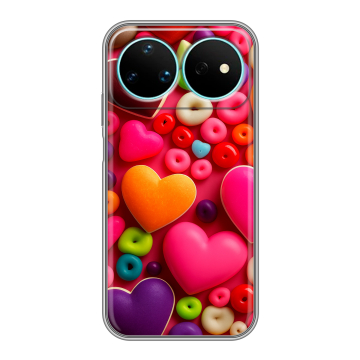Силиконовый чехол на Huawei Nova 16 Pro с принтом Сердечки