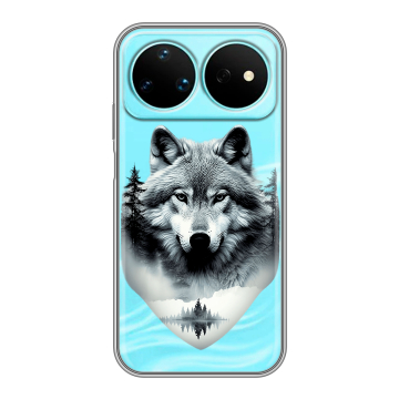 Силиконовый чехол на Huawei Nova 16 Pro с принтом Волк в лесу