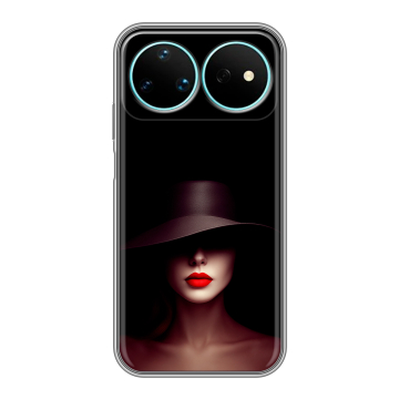 Силиконовый чехол на Huawei Nova 16 Pro с принтом Девушка в шляпе