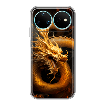 Силиконовый чехол на Huawei Nova 16 Pro с принтом Золотой дракон