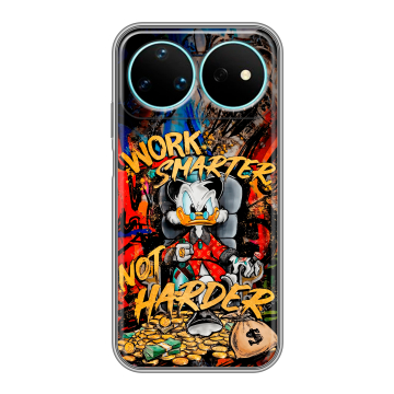 Силиконовый чехол на Huawei Nova 16 Pro с принтом Дональд Дак Деньги