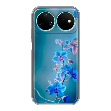 Силиконовый чехол на Huawei Nova 16 Pro с принтом Голубые цветы