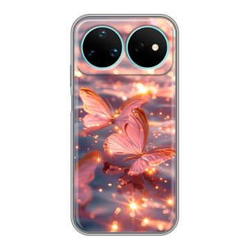 Силиконовый чехол на Huawei Nova 16 Pro с принтом бабочки розовые