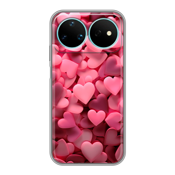 Силиконовый чехол на Huawei Nova 16 Pro с принтом розовые сердечки