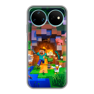 Силиконовый чехол на Huawei Nova 16 Pro с принтом Майнкрафт Minecraft