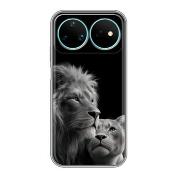 Силиконовый чехол на Huawei Nova 16 Pro с принтом Лев кошки Силиконовый чехол на Huawei Nova 16 Pro с принтом Лев кошки