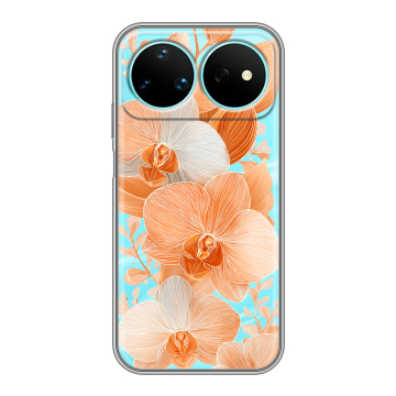 Силиконовый чехол на Huawei Nova 16 Pro с принтом Бежевые цветы Силиконовый чехол на Huawei Nova 16 Pro с принтом Бежевые цветы