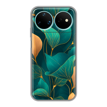 Силиконовый чехол на Huawei Nova 16 Pro с принтом Листья и золото Силиконовый чехол на Huawei Nova 16 Pro с принтом Листья и золото