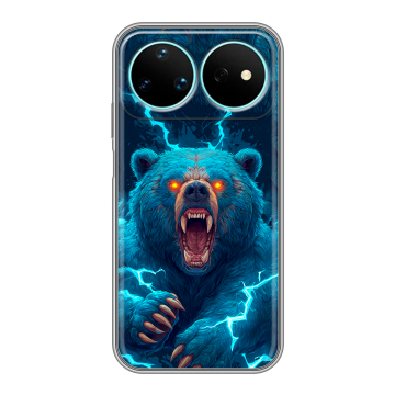 Силиконовый чехол на Huawei Nova 16 Pro с принтом Медведь Силиконовый чехол на Huawei Nova 16 Pro с принтом Медведь