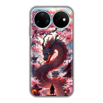 Силиконовый чехол на Huawei Nova 16 Pro с принтом Дракон Японский