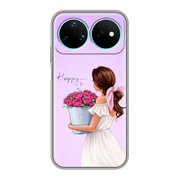 Силиконовый чехол на Huawei Nova 16 Pro с принтом женский