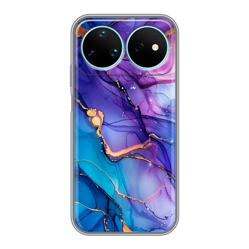Силиконовый чехол на Huawei Nova 16 Pro с принтом синий мрамор Силиконовый чехол на Huawei Nova 16 Pro с принтом синий мрамор