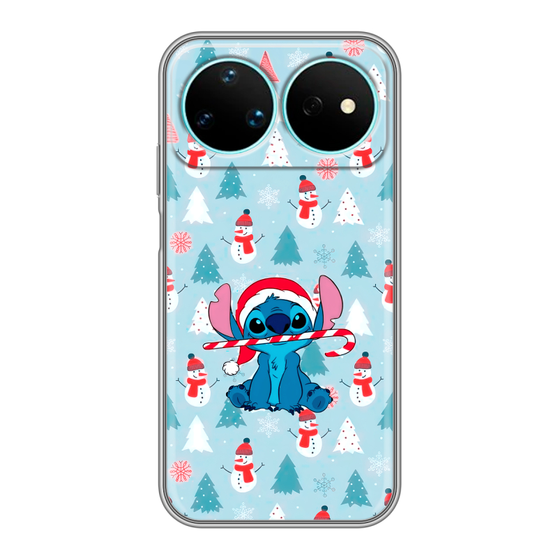 Силиконовый чехол на Huawei Nova 16 Pro с принтом Стич Новый год Силиконовый чехол на Huawei Nova 16 Pro с принтом Стич Новый год