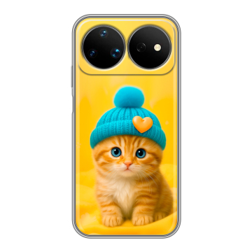 Силиконовый чехол на Huawei Nova 16 Ultra с принтом Котенок в шапке Силиконовый чехол на Huawei Nova 16 Ultra с принтом Котенок в шапке
