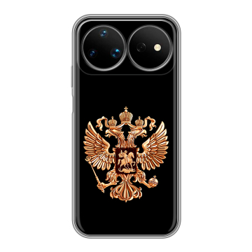 Силиконовый чехол на Huawei Nova 16 Ultra с принтом Герб России золотой