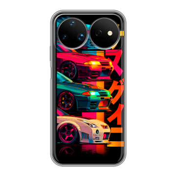 Силиконовый чехол на Huawei Nova 16 Ultra с принтом Гоночные машины Силиконовый чехол на Huawei Nova 16 Ultra с принтом Гоночные машины