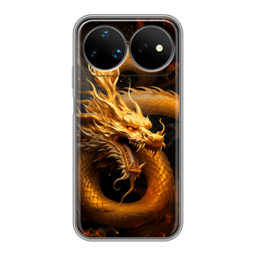 Силиконовый чехол на Huawei Nova 16 Ultra с принтом Золотой дракон