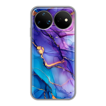 Силиконовый чехол на Huawei Nova 16 Ultra с принтом синий мрамор