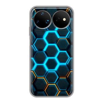 Силиконовый чехол на Huawei Nova 16 Ultra с принтом Неоновые соты