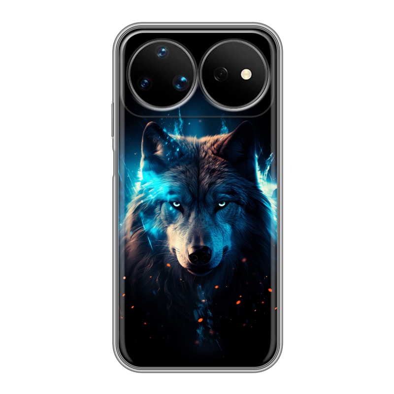 Силиконовый чехол на Huawei Nova 16 Ultra с принтом Волк ночной Силиконовый чехол на Huawei Nova 16 Ultra с принтом Волк ночной