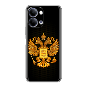 Силиконовый чехол на Vivo Y05 с принтом Герб России желтый