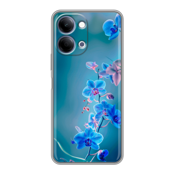 Силиконовый чехол на Vivo Y05 с принтом Голубые цветы