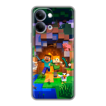 Силиконовый чехол на Vivo Y05 с принтом Майнкрафт Minecraft