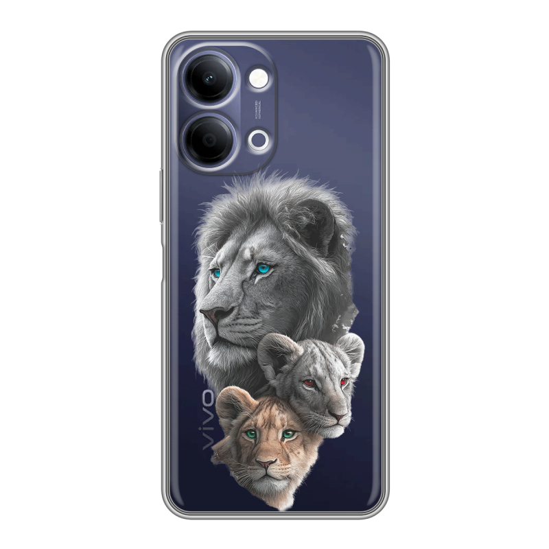 Силиконовый чехол на Vivo Y05 с принтом Львы Силиконовый чехол на Vivo Y05 с принтом Львы