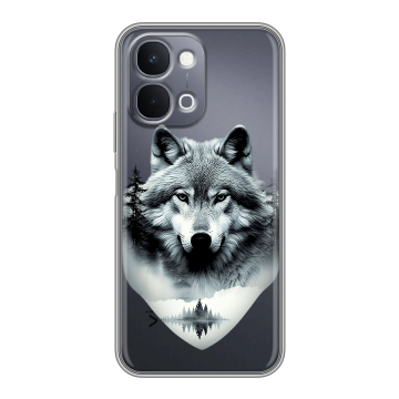 Силиконовый чехол на Vivo Y31d с принтом Волк в лесу