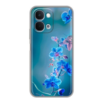 Силиконовый чехол на Vivo Y31d с принтом Голубые цветы