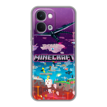 Силиконовый чехол на Vivo Y31d с принтом Майнкрафт Minecraft