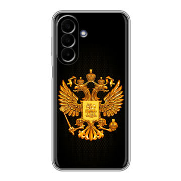 Силиконовый чехол на Samsung Galaxy A27 с принтом Герб России желтый
