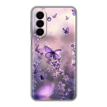 Силиконовый чехол на Samsung Galaxy A27 с принтом бабочки и лаванда